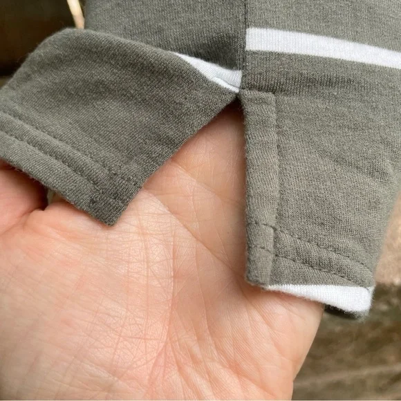 MAURICES Women’s Striped Olive Green T-Shirt Short Sleeve Dress Size XS - Picture 6 of 9